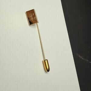 Letter Initial B Gold Tone Lapel Stick Pin